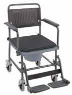 Invacare Commode chairs Invacare Glideabout commode Stable, robust frame made from powder-coated steel. High corrosion protection. Space-saving push bar for optimal positioning over the toilet.