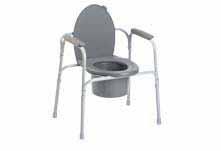 Invacare Styxo Easy to adjust seat height adjustment in 7 steps, ranging from 41cm to 56cm. Complete with toilet seat with lid, pan and splash guard. Tool-less assembly and easy to clean.