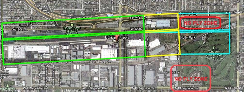 HAWTHORNE AIRPORT NOISE ABATEMENT Traffic Patterns for Noise Abatement Left and Right Traffic Patterns are authorized. Be aware of the Class B Boundaries.