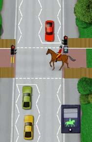 Ride your horse to the edge of the crossing 2.