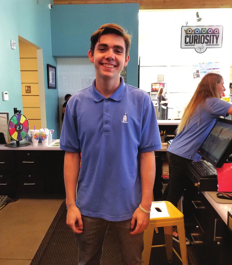 There are many people who work at the museum: Guest Services wear blue shirts and