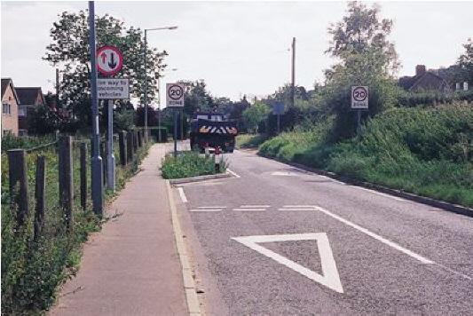 The scheme The two roads forming the scheme in Costessey were West End and Longwater Lane. Prior to implementation these roads were subject to a speed limit of 30 mph.