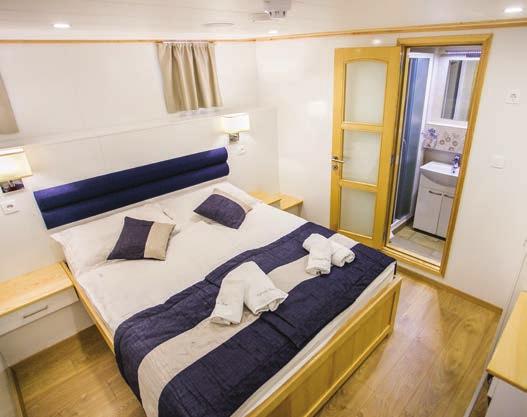 Triple is available on both decks and will have an extra bed on the floor (not bunk). Vessel can accommodate 38 passengers with its 18 guest cabins.