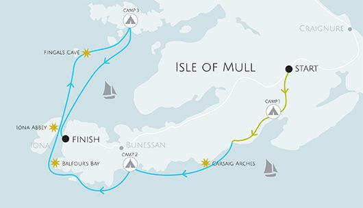 From here we would continue our journey by sailing boat around the Ross of Mull, visit stunning white sandy beaches, climbing crags and the rocky shore of Ulva.