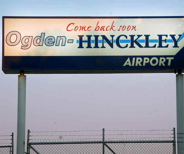 The Airport The Ogden-Hinckley Airport (OGD) is the primary reliever airport for the Salt Lake City International Airport. It is approximately three miles Southwest of Ogden.
