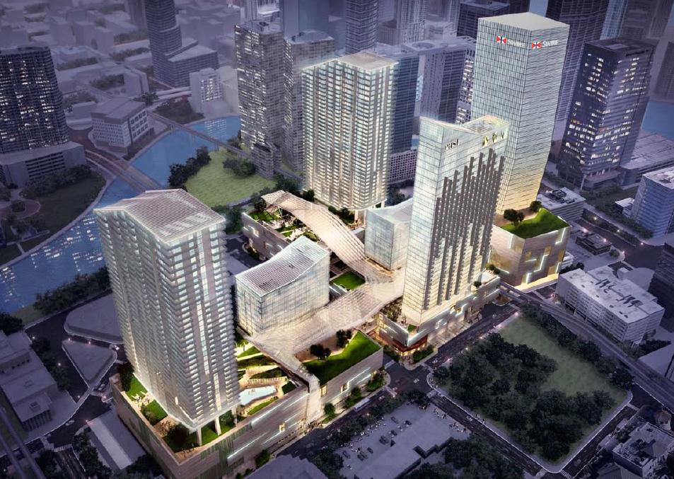 Brickell CityCentre, Miami, United States Artist s Impression 17 Located in the centre of the Brickell financial district of Miami. The planned Metromover light rail runs through the site.