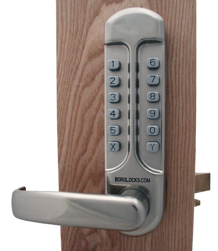 sequential codes BL7001 SS Single Sided On The Door Code Change Digital Push Button Lock With Flat Bar Return To Door Handle, Inside