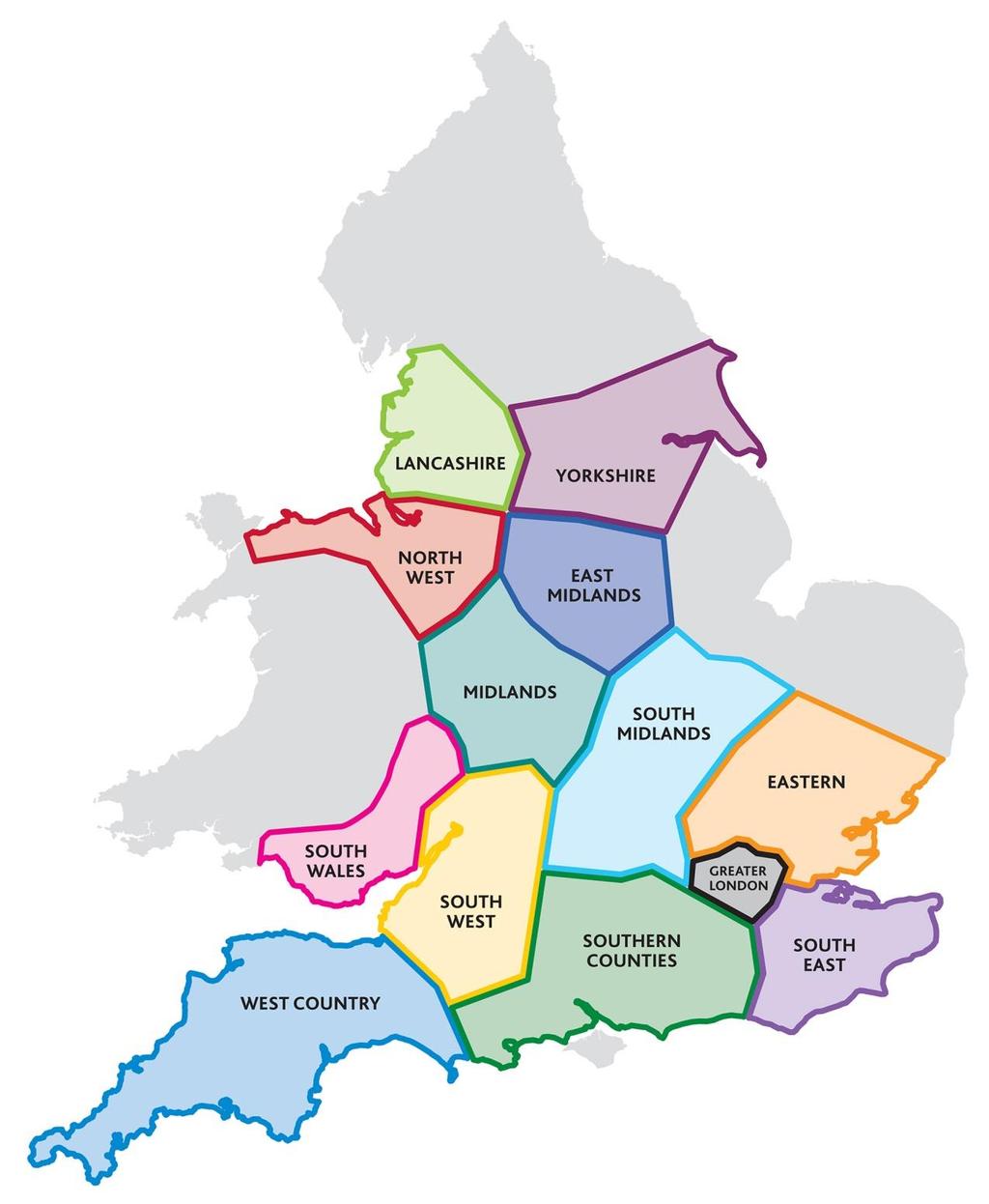 Divisional structure Homes Divisions Yorkshire Lancashire North West Midlands East Midlands South Midlands
