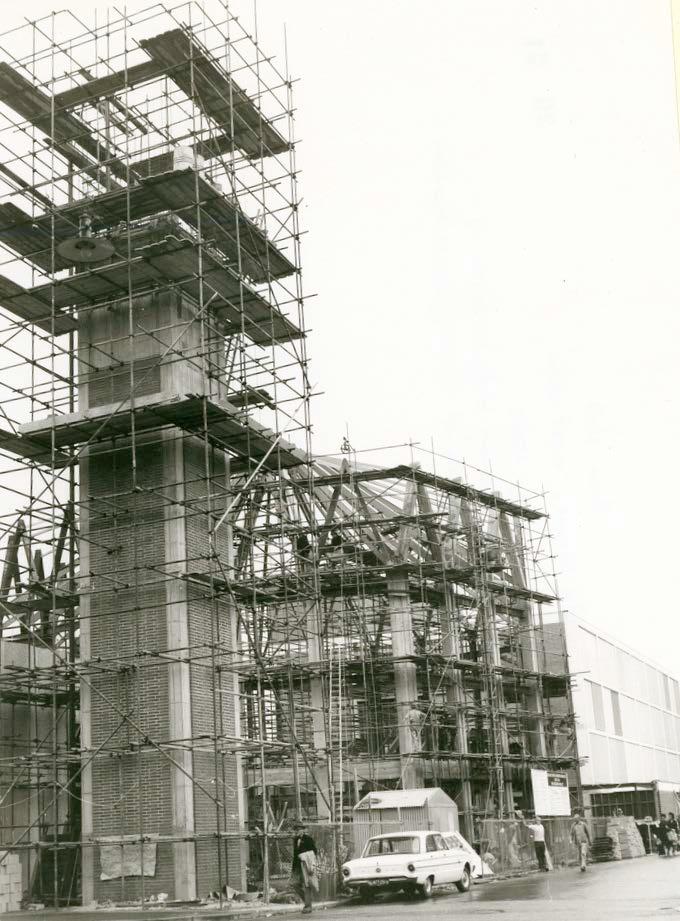 The new Maughan Church being built in 1965. SLSA B15933.