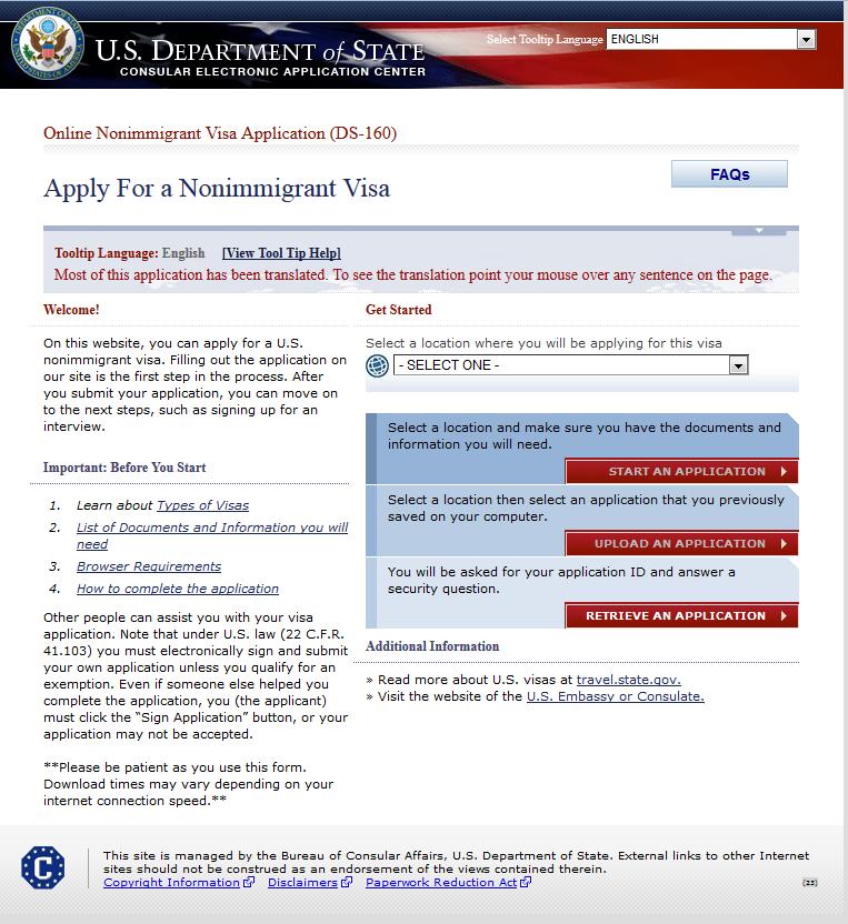 4. Applying for the F-1 visa (Cont. 2) STEP 2: Complete the DS-160 Form. Review photo requirements: http://travel.state.
