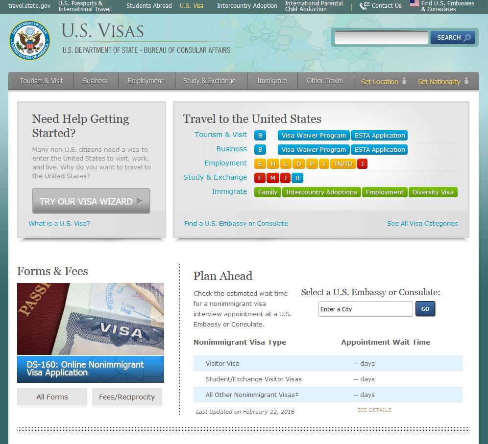4. Applying for the F-1 visa (Cont. 3) STEP 3: Schedule a visa appointment. Go to the U.S. Department of State website: http://travel.state.gov/content/visas/ en.