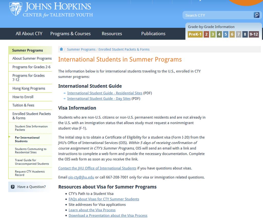 6. Questions? Visit: http://cty.jhu.edu/summer/enrolled/in ternational.html Contact the JHU Office of International Services. Email ois-cty@jhu.