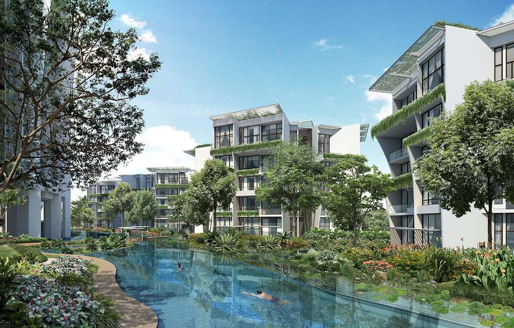 THE CREST IS DESIGNED TO MEET THE LIFESTYLE NEEDS OF ITS RESIDENTS Low-rise Island Villas interconnect with the waterscape and greenery, while