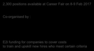 Career Fair @ Changi 2,300 positions available at Career Fair on 8-9 Feb 2017 Co-organised by :