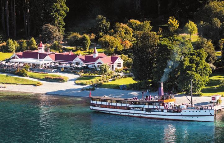 to a Kiwi bird. This evening board the vintage steamship TSS Earnslaw and cruise across Lake Wakatipu to Walter Peak Station.