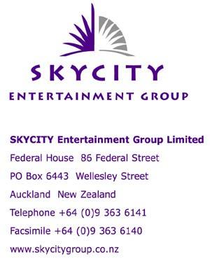 8 August 2011 Listed Company Relations NZX Limited Level 2, NZX Centre 11 Cable Street WELLINGTON Re: Investor Presentation Please see attached a copy of the presentation given to SKYCITY Investors