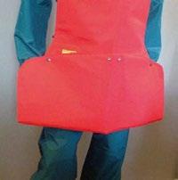 The Apron can be upfolded and fastened, for easier work in stais and on ladders. Very easy to put on and off.