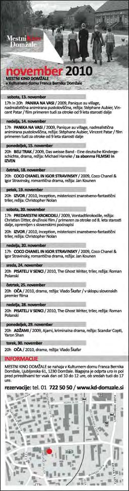 16 kulturni koledar 12. november 2010 Petek, 12. november 2010 KDAJ: ob 10.