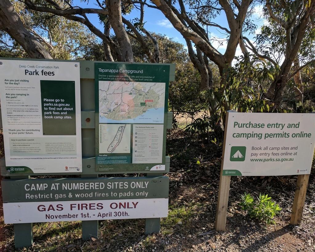 Fees charged for vehicle entry and for camping pay at the Yankalilla Visitor Information Centre, the Delamere General Store, or online: