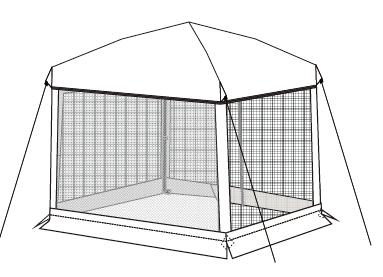 STEP 6: Use as a screen house and wind walls 1) Gazebo can be used as a screen house or with wind walls for added protection.