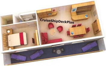 (Island Suite) Grand Suite layout Max passengers 3 Staterooms number 5