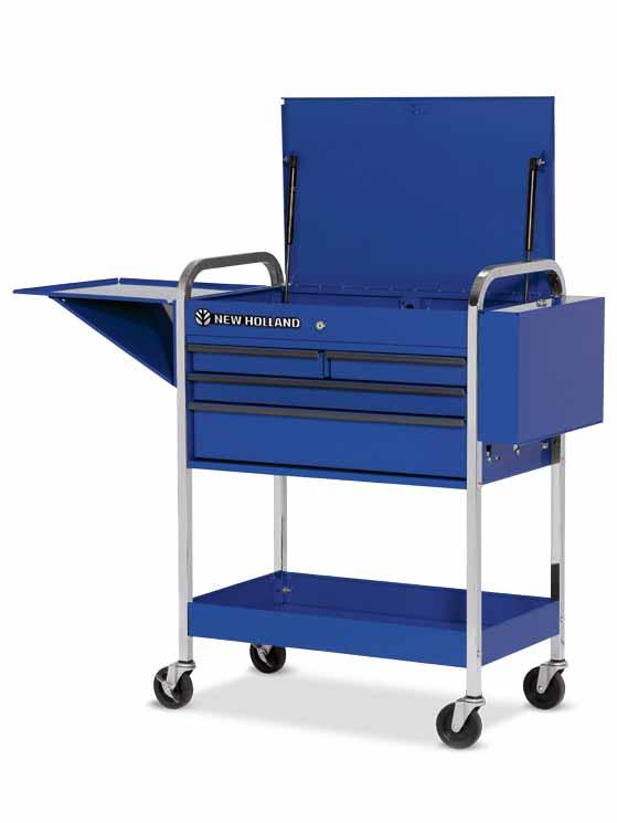 2-Shelf (Blue) New Holland Roll Cart, 4-Drawer
