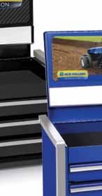 surface underneath Drain plugs in both upper and lower trays facilitate cleanup Locking swivel casters Each tray