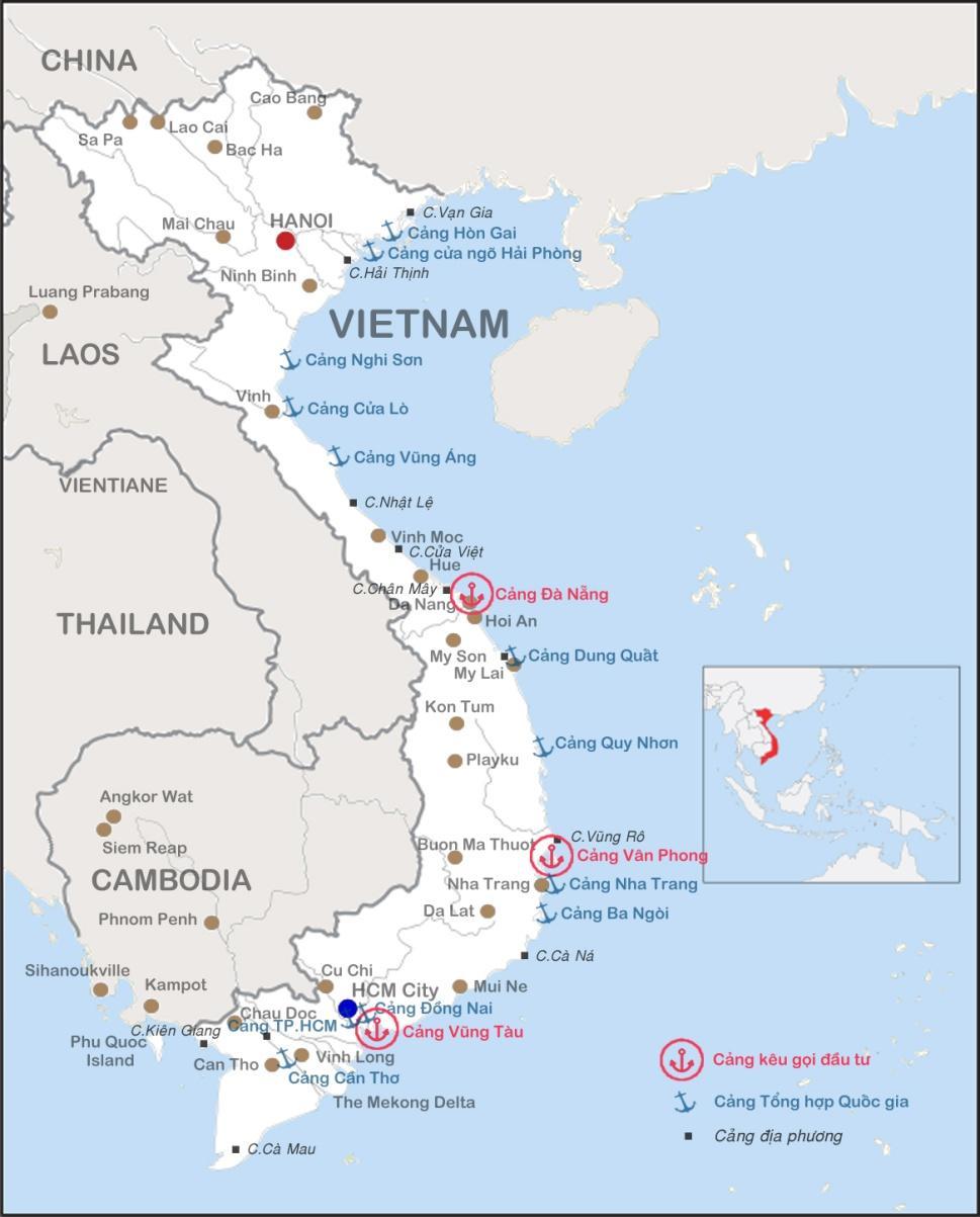 4. Sea Ports by 2020 Mekong delta region: Expanding, improving Can Tho port (including Hoang Dieu, Cai Cui and Tra Noc areas) to become the key port for the Mekong delta capable of receiving vessels