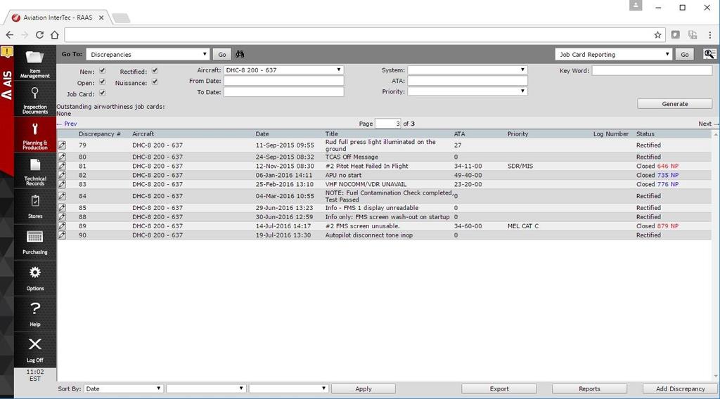 RAAS Discrepancy Console The RAAS Discrepancy Console is essentially an inbox for defect reports.