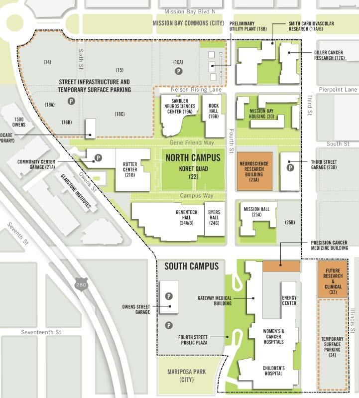 Mission Bay Upcoming Development 1. Block 33 Clinics/Research/Office Approximately 340,000 GSF Ophthalmology clinics, academic and administrative offices 2.