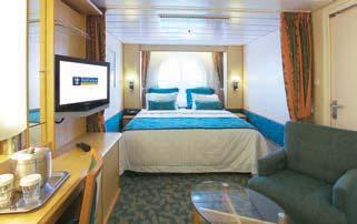 256 sq. ft. Large Interior Stateroom 145 sq. ft. Stateroom has an obstructed view Stateroom has four additional Pullman beds available Stateroom opens only on the starboard side M N Q Interior Stateroom 136 sq.