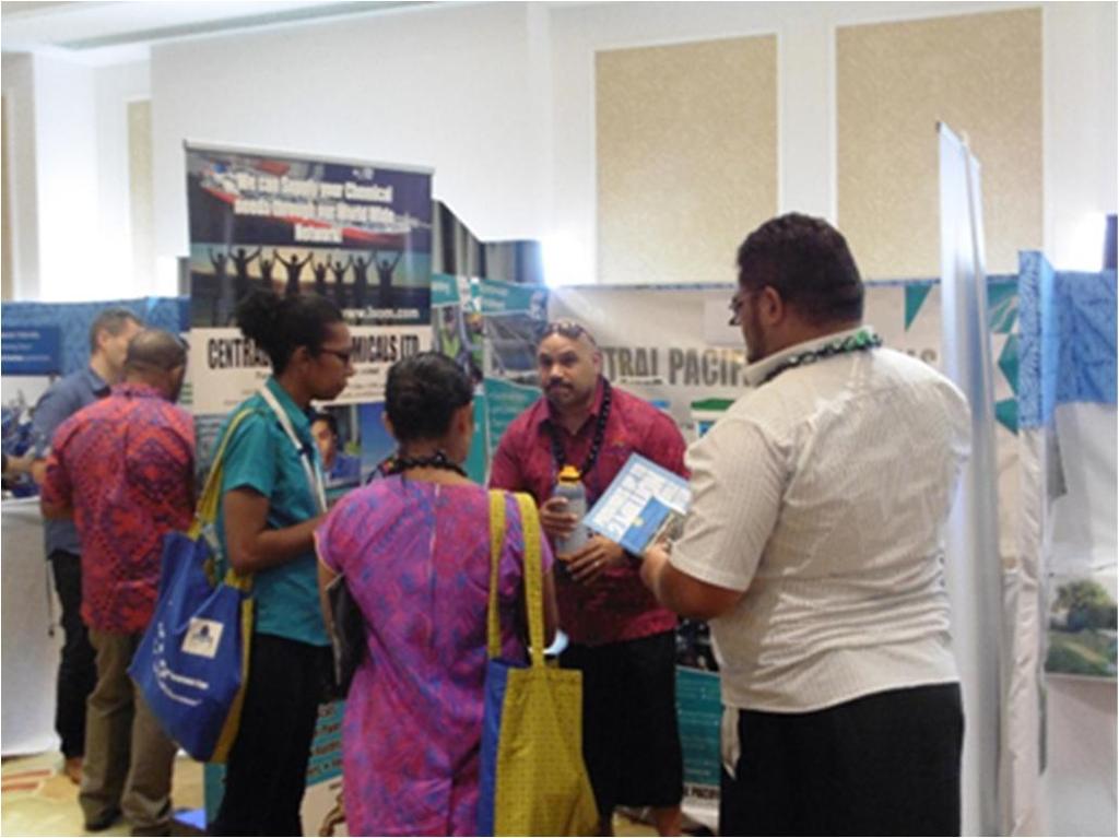 Exhibition 2017 Running parallel to the conference was the exhibition show which displayed an array of companies in the water-related fields with projects currently operating in the Pacific,