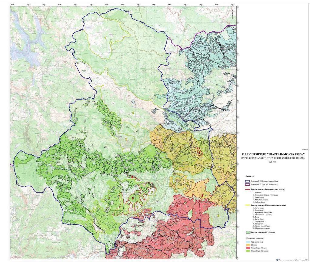 пуности налазе у оквиру Парка природе Шарган-Мокра гора (Посебна основа газдовања шумама за ГЈ Шарган (2007-2016); Посебна основа газдовања шумама за ГЈ Мокра гора-кршање (2015-2024); Посебна основа