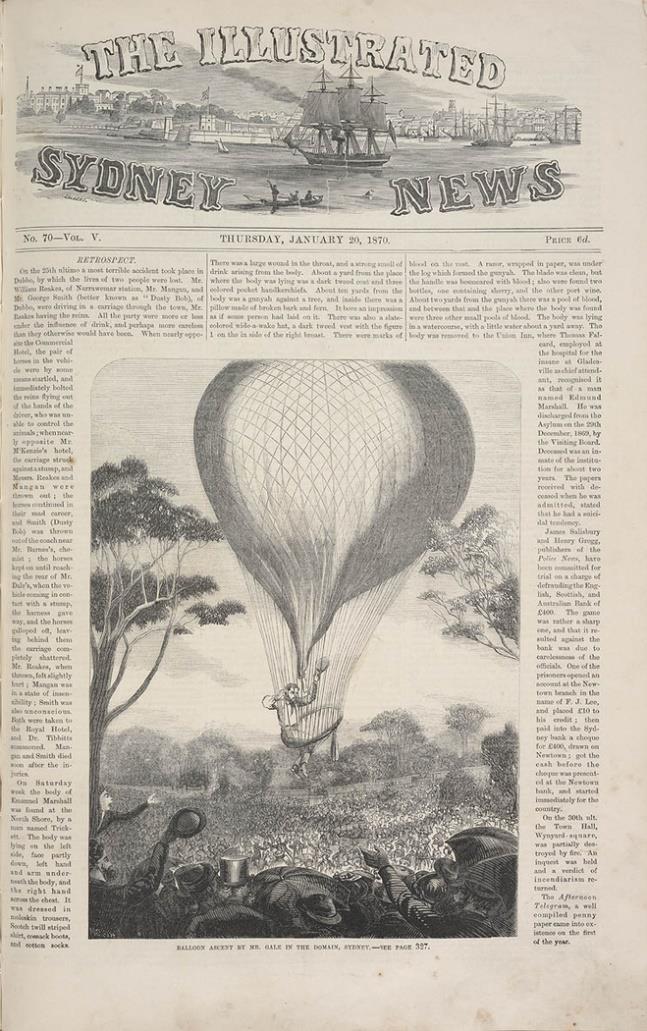 1910 Famous American magician and escape-arti, Harry Houdini flying his French-made aircraft in Australia 1870 Balloon made by Mr. Gale flying in the Domain, Sydney http://www.acmssearch.sl.nsw.gov.