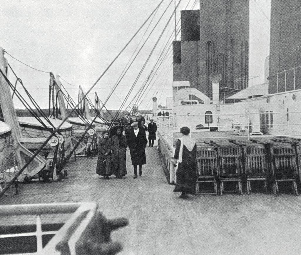 Afterwards, Titanic s hull was brought alongside the fitting-out berth for the installation of her machinery and lavish interiors, while Olympic embarked on her maiden voyage.