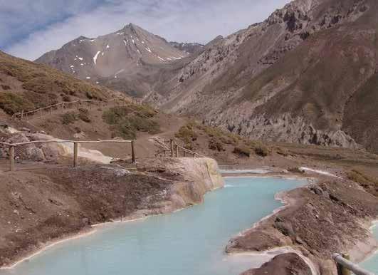 HIKING & HOT SPRINGS We invite you to the heart of the Andes towards the Cajón del Maipo, which is canyon formed by the Maipo river and the hills that
