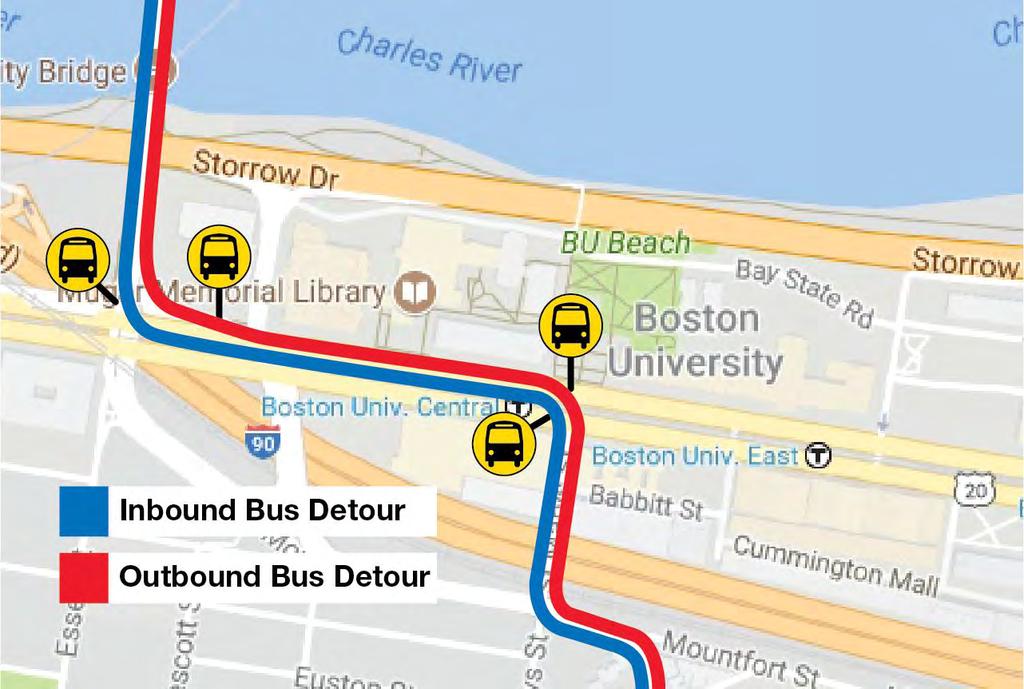 Bus Routes Beginning Thursday, July 27 at 7:00 PM: MBTA Bus Routes CT2 and 47 will be