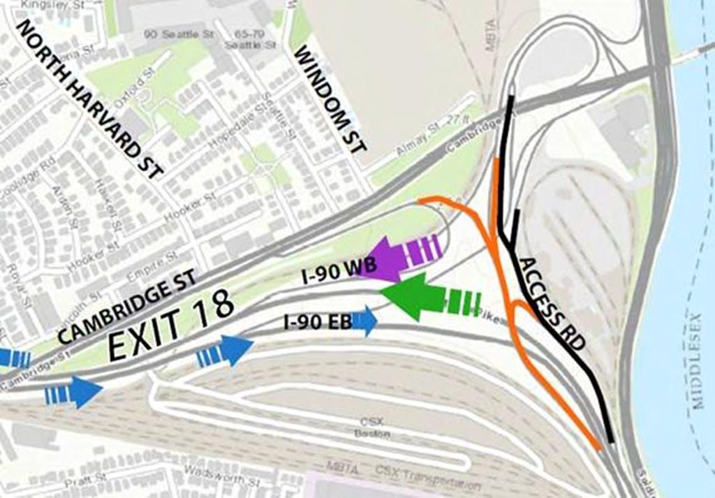 I-90 Ramp Closures Detour I-90 Eastbound On-Ramp from Cambridge Street Closure: Use the I-90 westbound on-ramp to continue