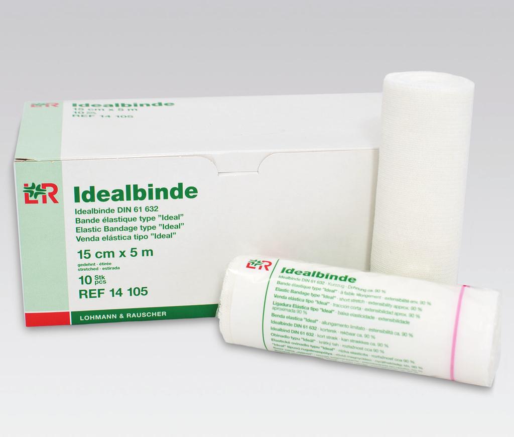 Idealbinde Short Stretch Bandage Strong compression bandaging (lymphology and phlebology) Edema in the chest and abdomen Bandage stabilization on the thigh and abdomen Fixing foam