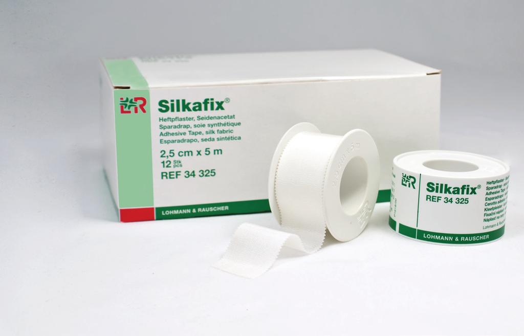 silk, non-elastic tape Water and dirt repellent Quick and easy application; dispenses from a quality, protected, plastic spool Not made with natural rubber latex rayon taffeta, white, 100% acetate;