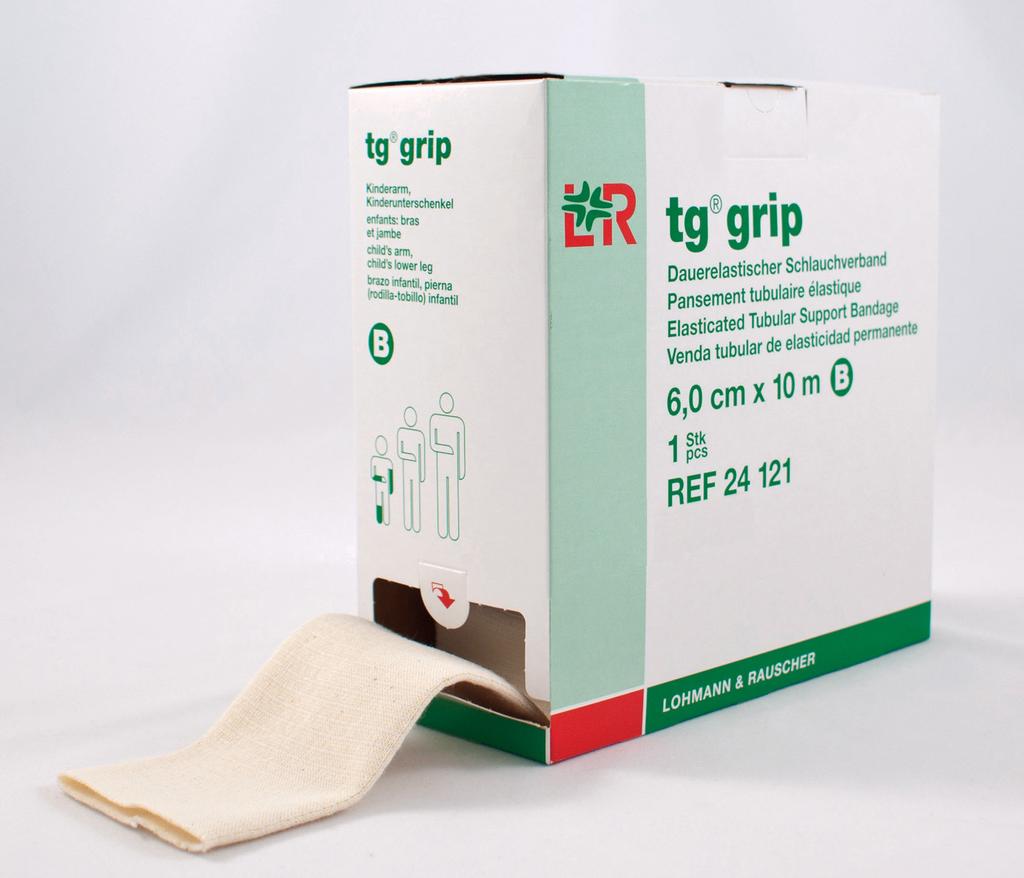 tg grip Elasticated Tubular Support Bandage Light compression for effective management of strains, sprains, soft tissue injuries Support and relief of ligaments, tendons and joints Dressing retention