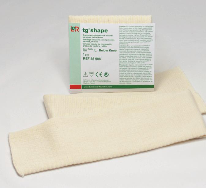 cotton, elastodiene (natural rubber latex) and polyamide product contains natural rubber latex tg shape Shaped Tubular Bandage Size Calf Circumference Item No.