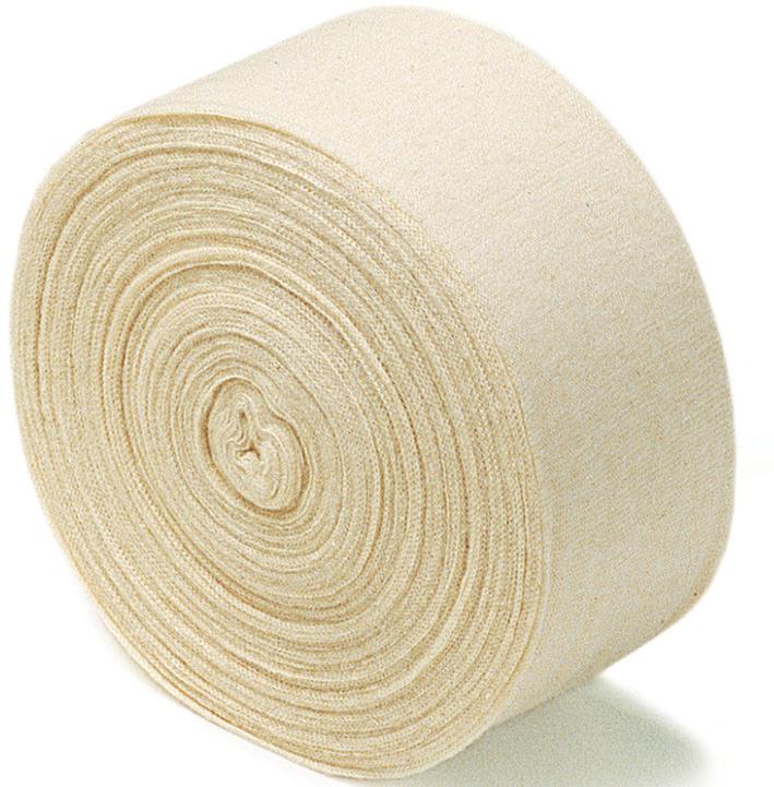 unbleached tg Cotton Stockinette Width Item No. Shipping Units 25 m (27.5 yd) length, individually sealed in a plastic bag 6 cm (2.4 ) 14820 1/bag, 10 bags/cs 8 cm (3.