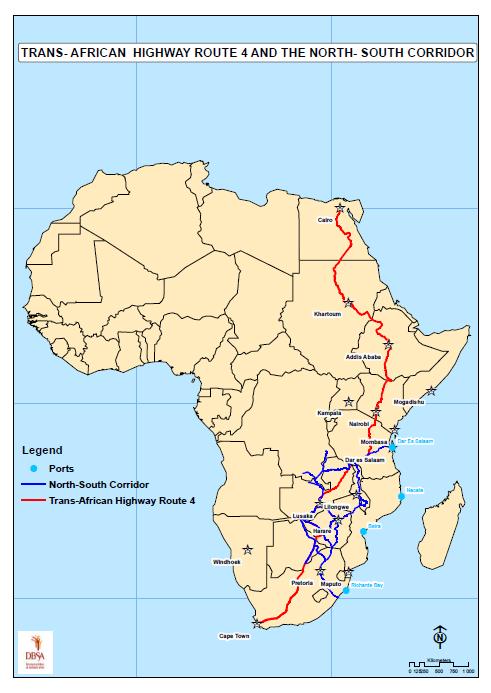 NSC as Cape To Cairo 6 Definition can be expanded beyond Durban to Dar es Salaam Rehabilitating and maintaining NSC Road Network (red lines from Durban to Dar es Salaam) to a good standard would cost
