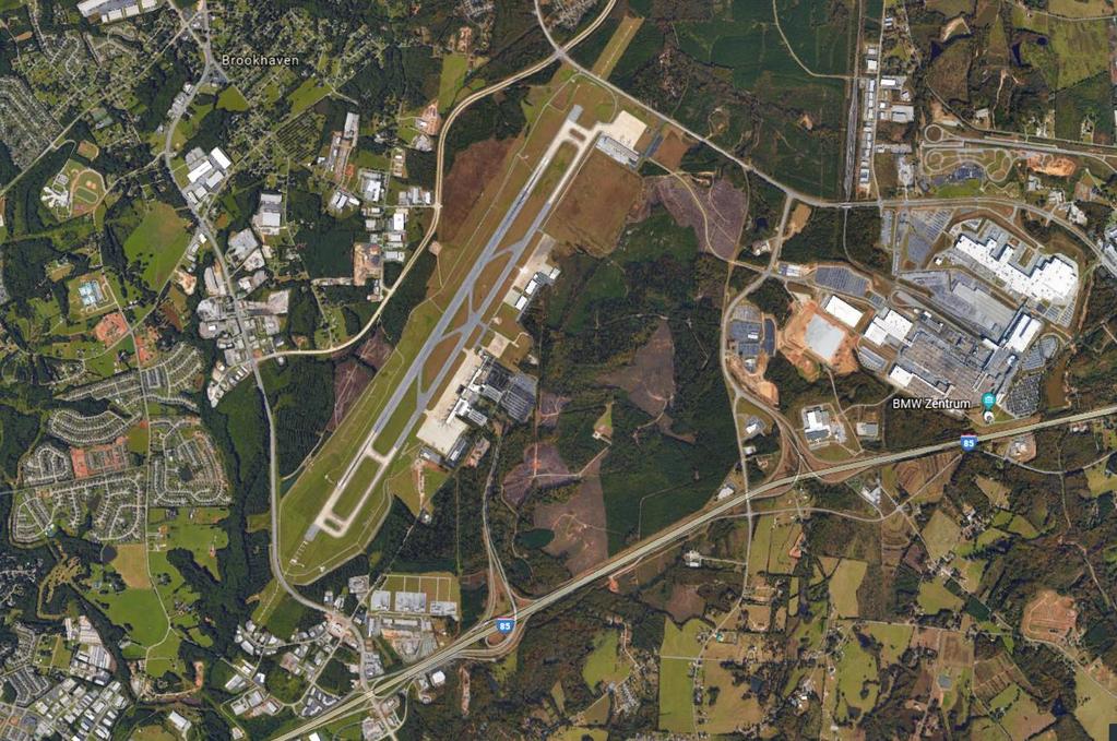 GSP: Small hub with big land issues Airside Cargo Apron BMW HQ Terminal Redone, room to grow Ground