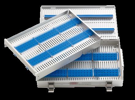 All trays will withstand repeated gas, flash, steam or wrapped sterilization and include silicone mats to securely hold