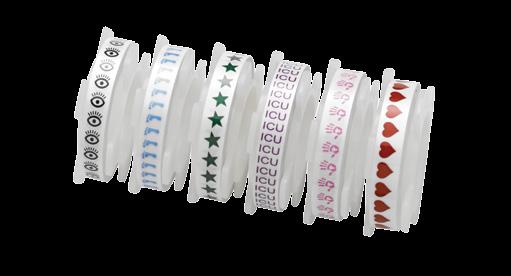 Surg-I-Band DESIGNS ON SPOOLS 40 designs numbers, symbols and abbreviations Multiple colors Durable resistant to flaking, chipping, peeling and cracking through multiple sterilization cycles