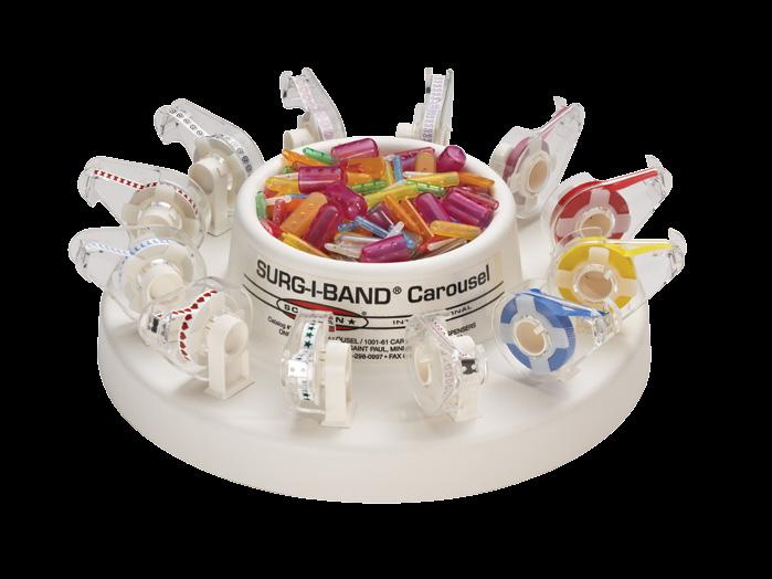 Surg-I-Band ACCESSORIES SURG-I-BAND Carousel Efficient provides fast, easy application of Surg-I-Band color coding Excellent organization holds 12