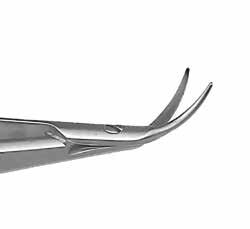 Sprung Scissors 27 1140 Vannas Scissors, Curved Pointed Tips on 8mm Curved