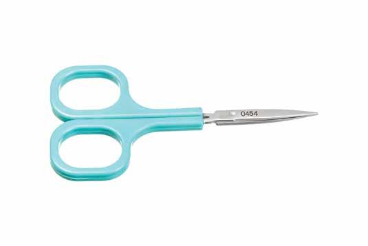 28 Scissors 0440 Dressing Scissors, Curved, Rounded 0.7mm Rounded Tips, 24mm Curved Blades, 100mm Long. Plastic Handle 0441 Dressing Scissors, Curved, Pointed 0.